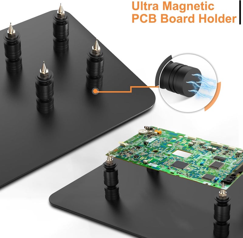 Drdefi Store Magnetic Helping Hands Soldering Third Hand, Soldering Station with Alligator Clips PCB Holder Tool, 4 Gooseneck Arms & 4 PCB Circuit Board Holders for Electronics Repair Jewelry Hobby - Image 2